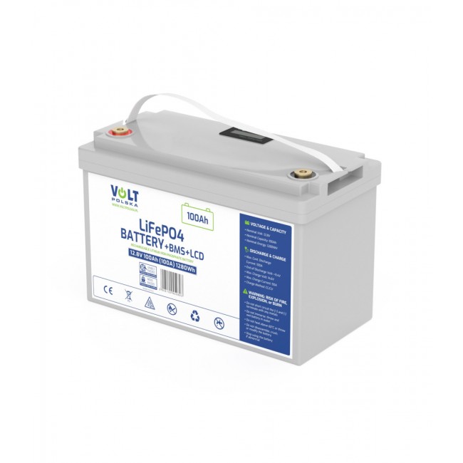 Volt Polska LiFePO4 12,8V 100Ah BMS LCD (6AKLI10L12)