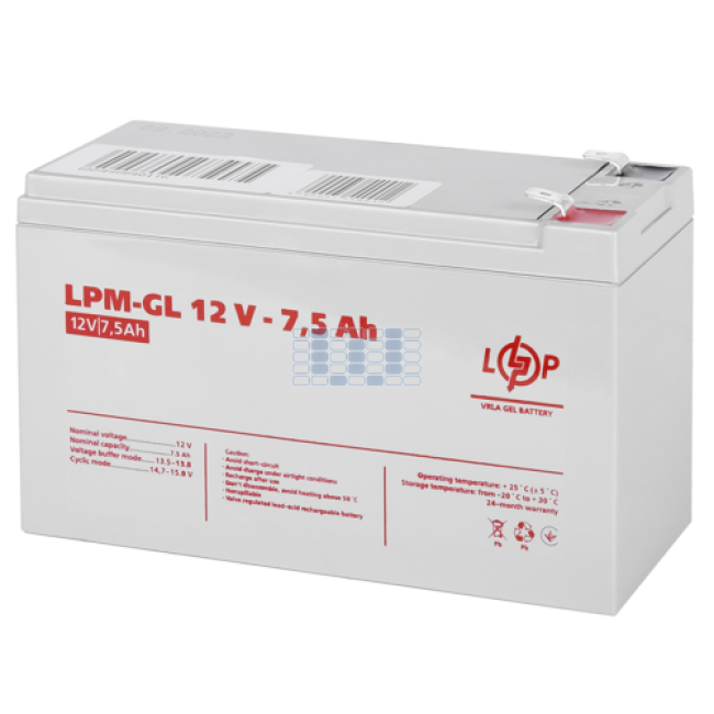 Аккумулятор LogicPower LPM-GL 12 - 7.5 AH (6562)