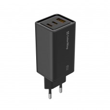 ColorWay GaN3 Pro Power Delivery (USB-A + 2 USB TYPE-C) (65W) Black (CW-CHS039PD-BK)