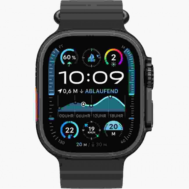 Apple Watch Ultra 2 GPS + Cellular 49mm Black Titanium Case w. Black Ocean Band (MX4P3) UA
