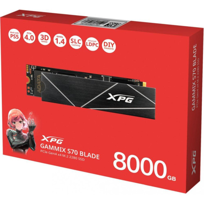 SSD накопичувач ADATA XPG Gammix S70 Blade 8 TB (AGAMMIXS70B-8000G-CS)