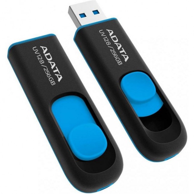 ADATA 256 GB UV128 USB 3.2 Black/Blue (AUV128-256G-RBE)