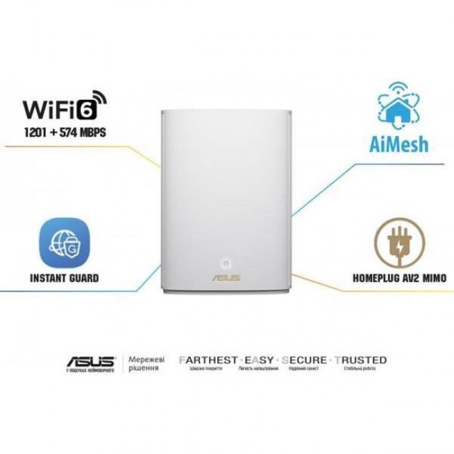 ASUS ZenWiFi AX Hybrid XP4 1-Pack White (90IG05T0-BM9100)