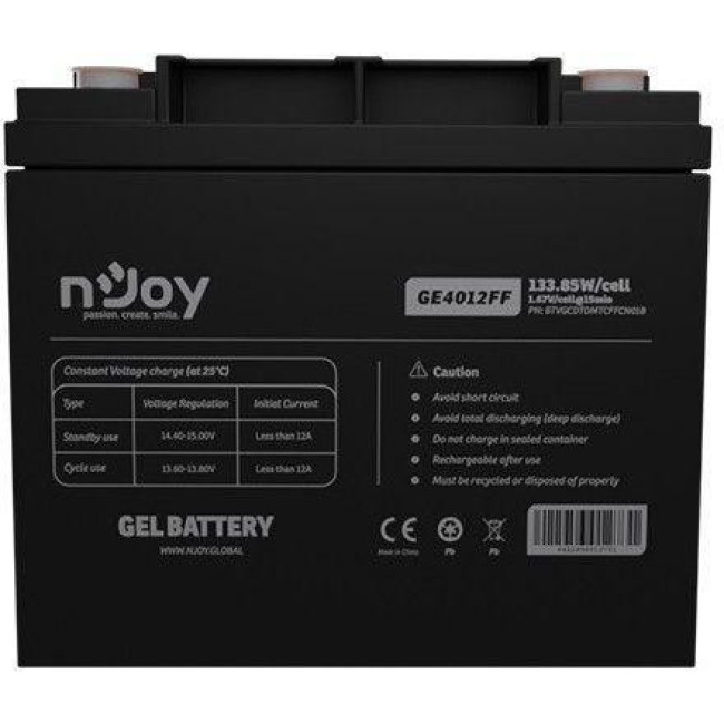 Аккумулятор NJOY GE4012FF 12V 40AH GEL (BTVGCDTOMTCFFCN01B)