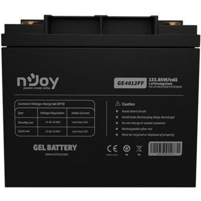 Аккумулятор NJOY GE4012FF 12V 40AH GEL (BTVGCDTOMTCFFCN01B)