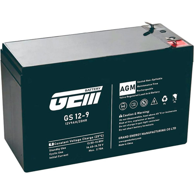 Аккумулятор для ИБП GEM BATTERY GS 12-9