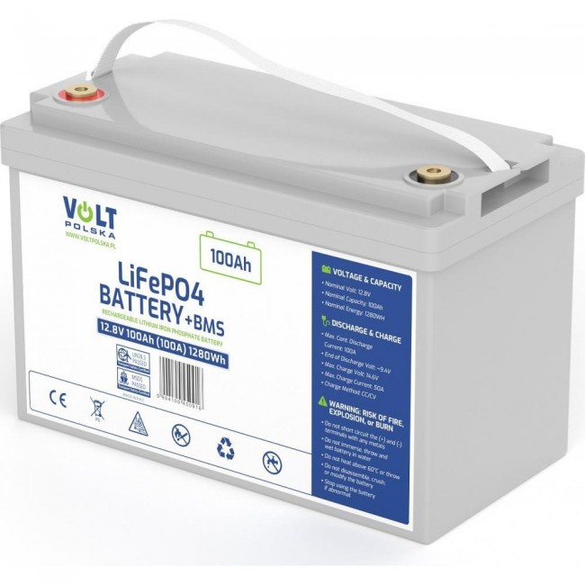 Volt Polska LiFePO4 12,8V 100Ah + BMS (6AKLI10012)