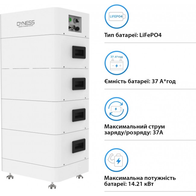 Dyness LiFePO4 4xHV9637 384V 37Ah 14.21kWh BMS (TowerT14)