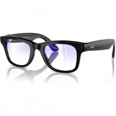 Ray-Ban Meta Wayfarer Shiny Black Clear with Blue-Violet Light Filter size L (RW4008 601/SB 53-22)