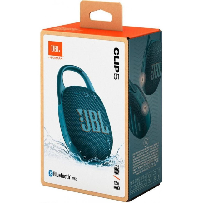 Портативная колонка JBL Clip 5 Blue (JBLCLIP5BLU)