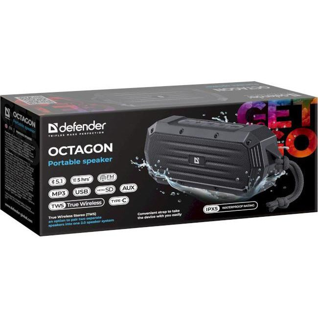 Портативная колонка Defender Octagon Black (65039)