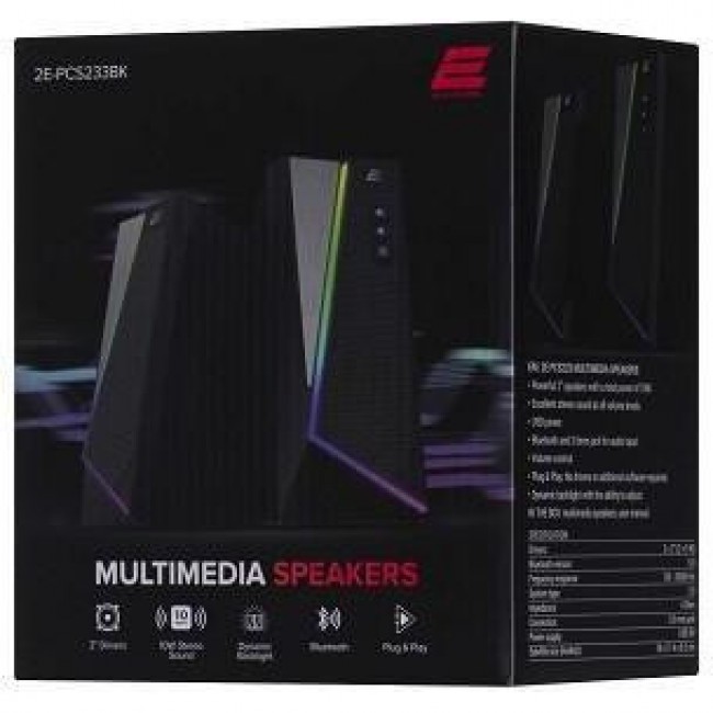 2E PCS233 RGB 2.0 USB Black (2E-PCS233BK)