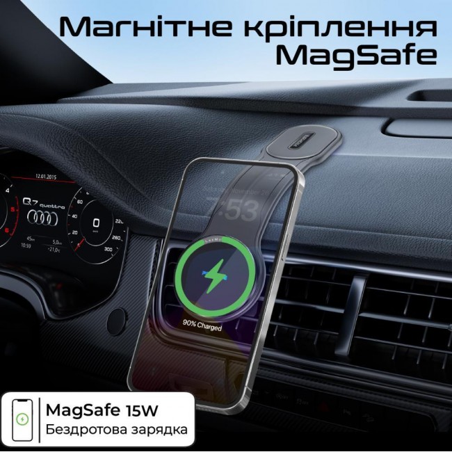 Promate Laxmount-15W MagSafe Black (laxmount-15w)