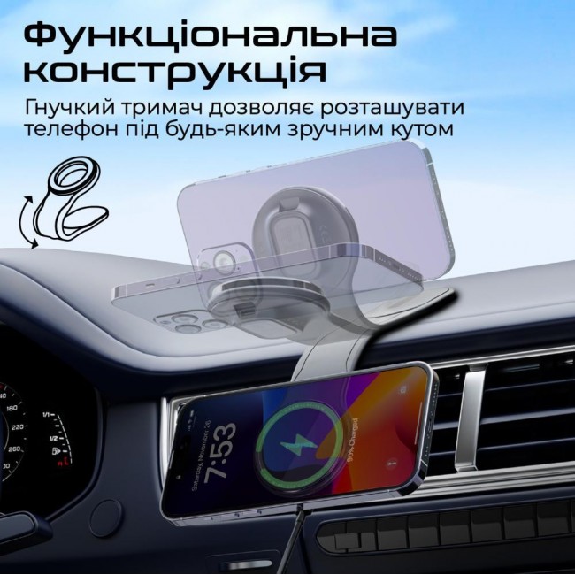 Promate Laxmount-15W MagSafe Black (laxmount-15w)