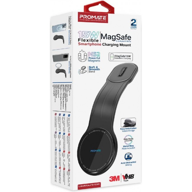 Promate Laxmount-15W MagSafe Black (laxmount-15w)