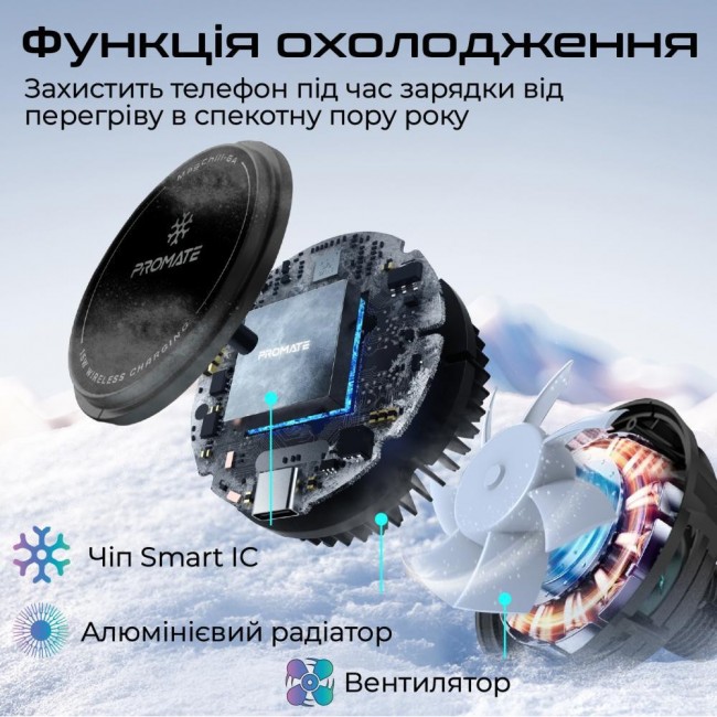 Promate Автотримач для телефона магнітний  MagChill-Ga Black (magchill-ga)