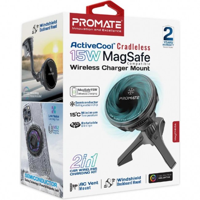 Promate Автотримач для телефона магнітний  MagChill-Ga Black (magchill-ga)