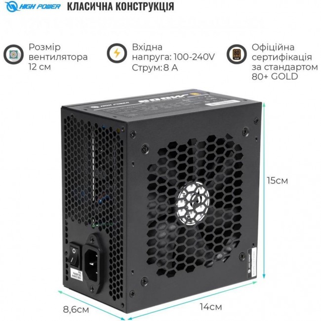 Блок питания High Power HP1-J GD F12S 600W (HP1-J600GD-F12S)