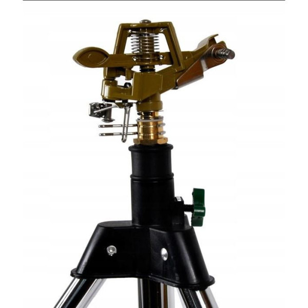 секторно-круговой дождеватель Bass Polska зрошувач пульсуючий обертовий на металевій телескопічній тринозі (7946)
