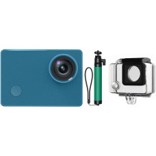 Экшн-камера Seabird 4K Action Camera 3.0 Blue + Selfie Stick Green Set