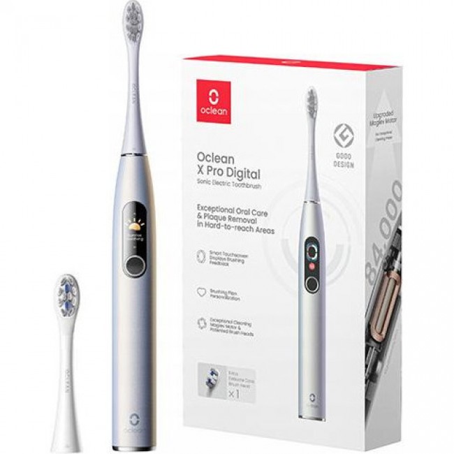 Oclean X Pro Digital Electric Toothbrush Glamour Silver (6970810552560)