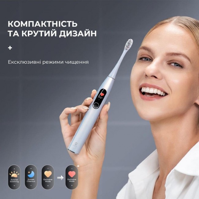 Oclean X Pro Digital Set Electric Toothbrush Glamour Silver (6970810552584)