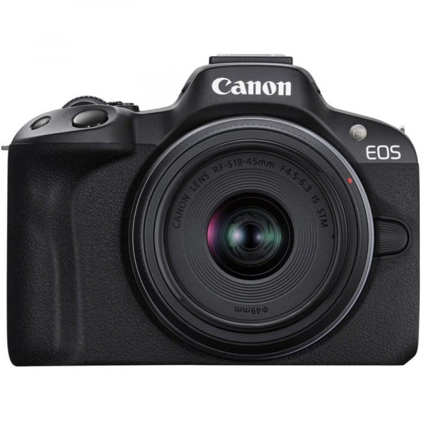 Беззеркальный фотоаппарат Canon EOS R50 kit RF-S 18-45mm IS STM Black (5811C033)