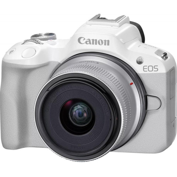 Беззеркальный фотоаппарат Canon EOS R50 kit RF-S 18-45mm IS STM White (5812C030)