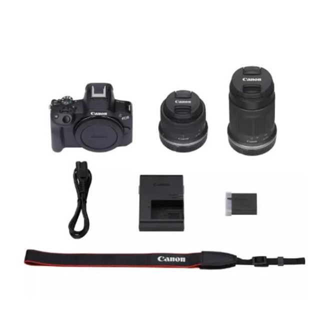 Фотокамера Canon EOS R50 kit RF-S 18-45мм IS STM + RF-S 55-210мм IS STM Black (5811C034)