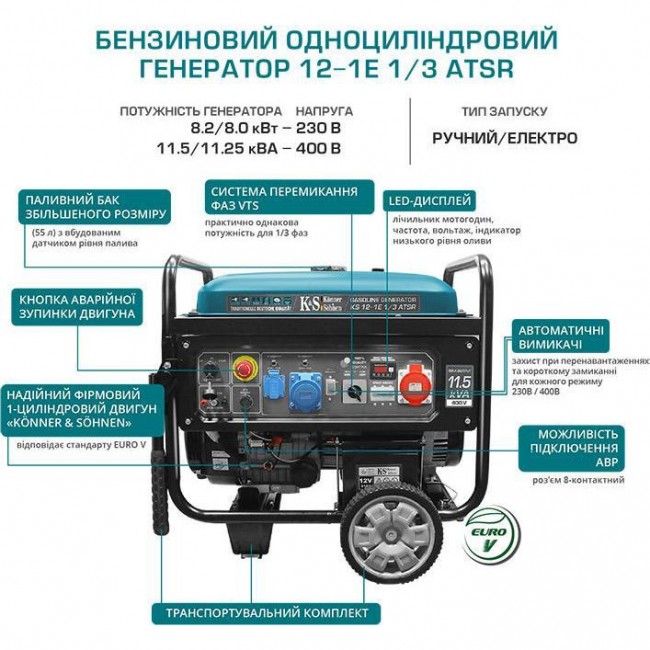 Генератор Konner&Sohnen KS 12-1E 1/3 ATSR