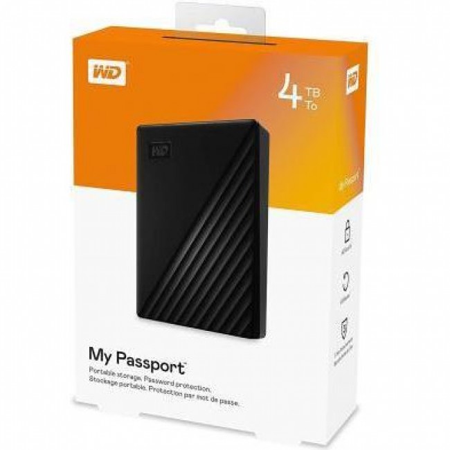 Внешний жесткий диск WD My Passport 4 TB Black (WDBPKJ0040BBK-WESN)