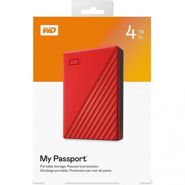 Внешний жесткий диск WD My Passport 4 TB Red (WDBPKJ0040BRD-WESN)