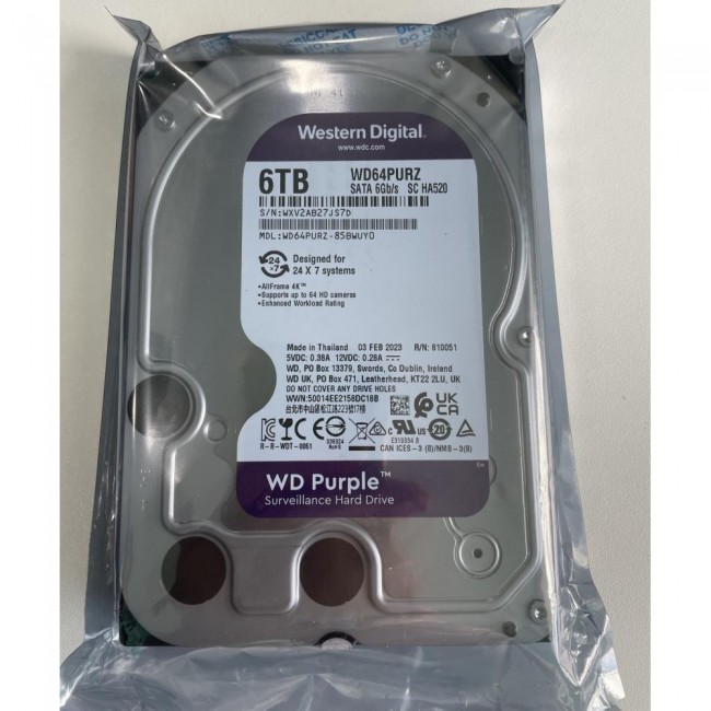 Жесткий диск WD Purple 6 TB (WD64PURZ)