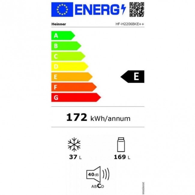 Холодильник HEINNER HF-H2206BKE++