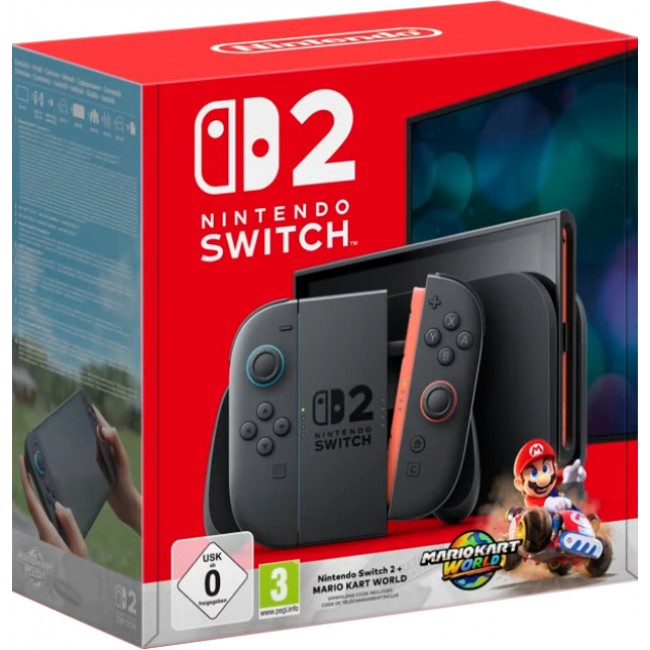 Игровая приставка Nintendo Switch 2 Black Mario Kart World Bundle (0045496321529)