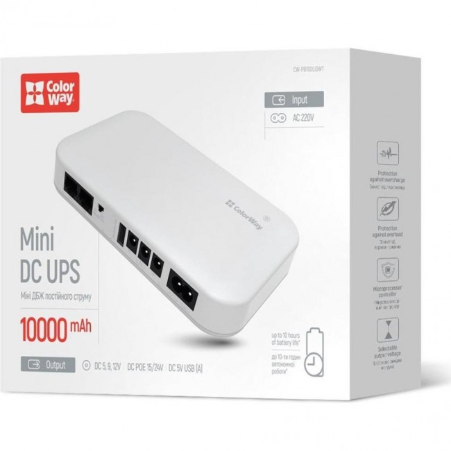 ColorWay 10000mAh 21W DC White (CW-PB100LI3WT)