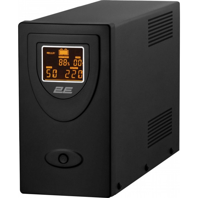 Источник бесперебойного питания 2E DD2000, 2000VA/1200W, LCD, USB, 2XSCHUKO (2E-DD2000)