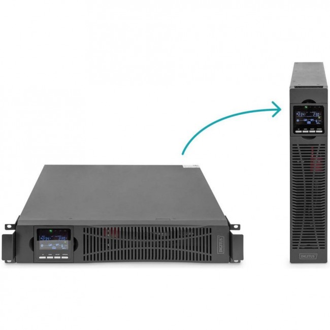 Digitus OnLine, 1000VA/1000W, LCD, 8xC13, RJ45, RS232, USB, Rack/Tower (DN-170093)