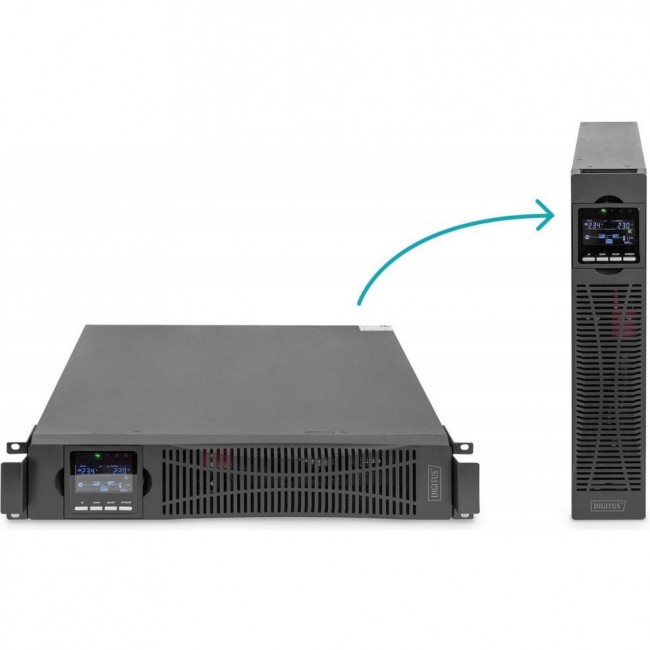 Digitus OnLine 3000VA/3000W LCD 8xC13 1xC19 RJ45 RS232 USB Rack/Tower (DN-170096)