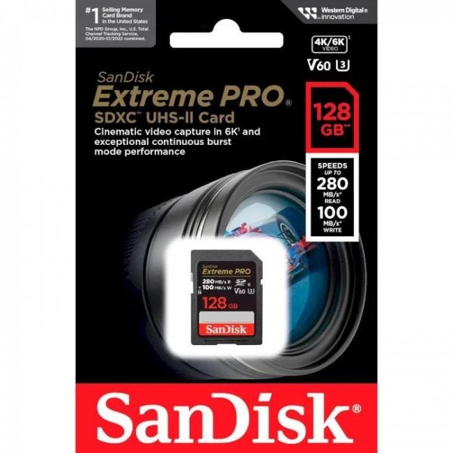 SanDisk 128 GB SDXC Class 10 UHS-II U3 V60 Extreme Pro (SDSDXEP-128G-GN4IN)