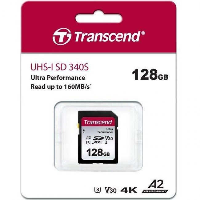 Transcend 128 GB SDXC UHS-I U3 V30 A2 340S TS128GSDC340S