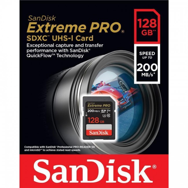 SDXC SanDisk 128 GB SDXC UHS-I U3 V30 Extreme PRO (SDSDXXD-128G-GN4IN)