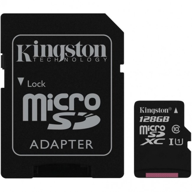 Kingston 128 GB microSDXC Class 10 UHS-I A1 Endurance + SD Adapter SDCE/128GB