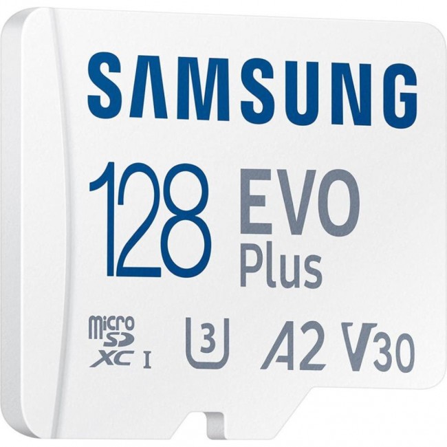 Samsung 128 GB microSDXC Class 10 UHS-I U3 V30 A2 EVO Plus + SD Adapter MB-MC128KA