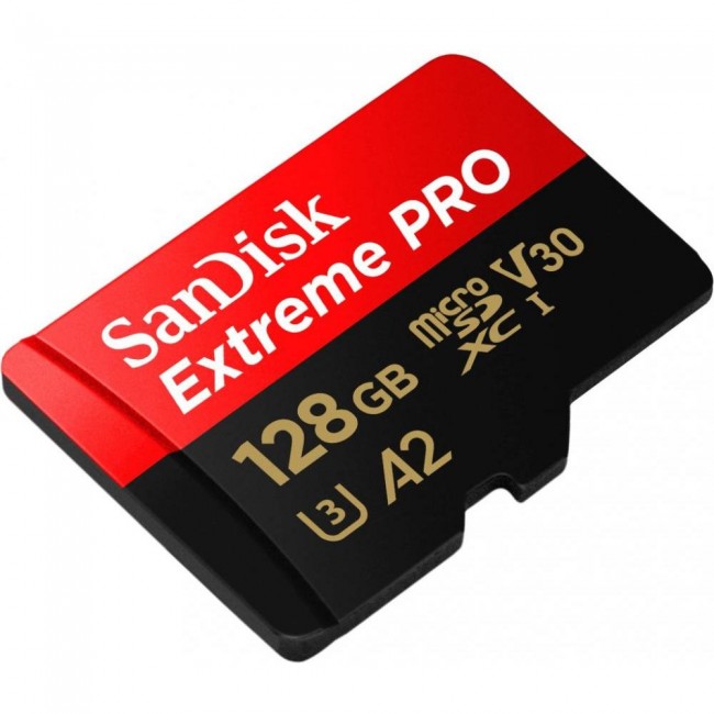 SanDisk 128 GB microSDXC UHS-I U3 Extreme Pro + SD Adapter SDSQXCD-128G-GN6MA