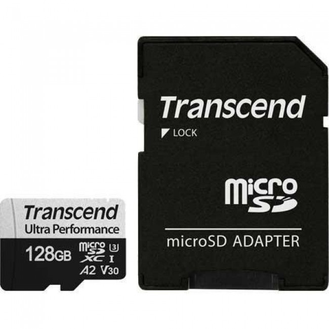 microSDXC Transcend 128 GB microSDXC UHS-I U3 V30 A2 340S + SD Adapter TS128GUSD340S