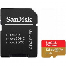 SanDisk 128 GB microSDXC UHS-I U3 V30 A2 Class 10 Extreme (SDSQXAA-128G-GN6AA)