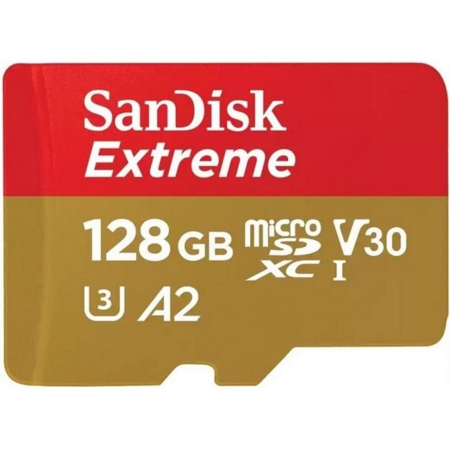 SanDisk 128 GB microSDXC UHS-I U3 V30 A2 Extreme (SDSQXAA-128G-GN6MA)