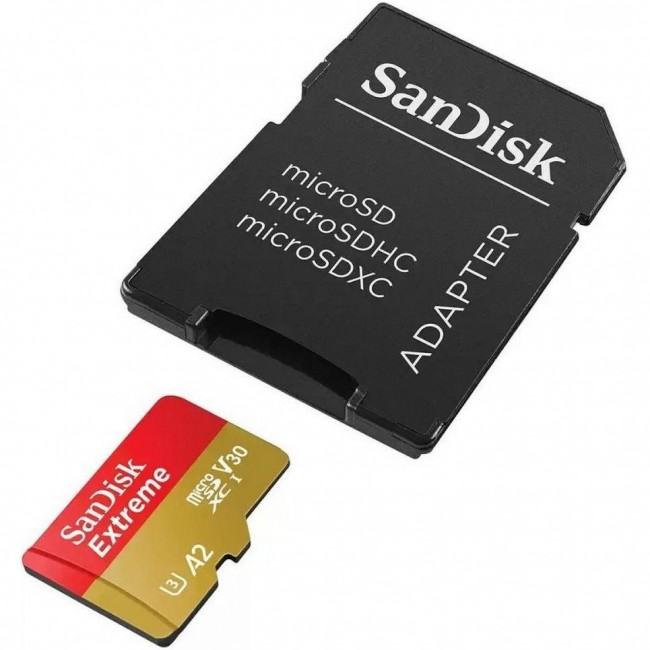 SanDisk 128 GB microSDXC UHS-I U3 V30 A2 Extreme (SDSQXAA-128G-GN6MA)