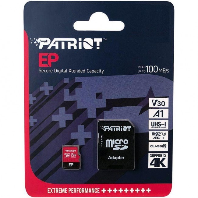 PATRIOT 1 TB MicroSDXC Class 10 UHS-I U3 + SD-adapter (PEF1TBEP31MCX)
